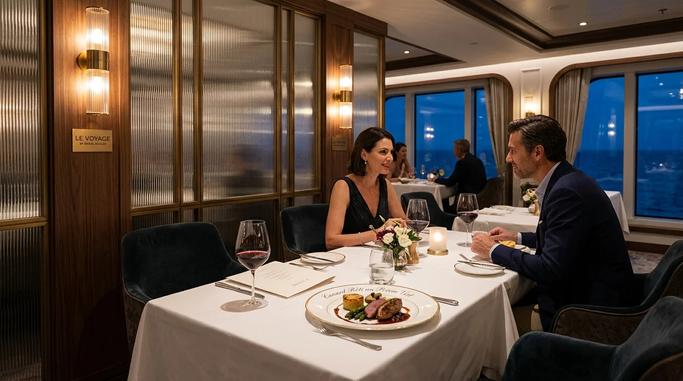 Fine dining at Le Voyage aboard Celebrity Xcel